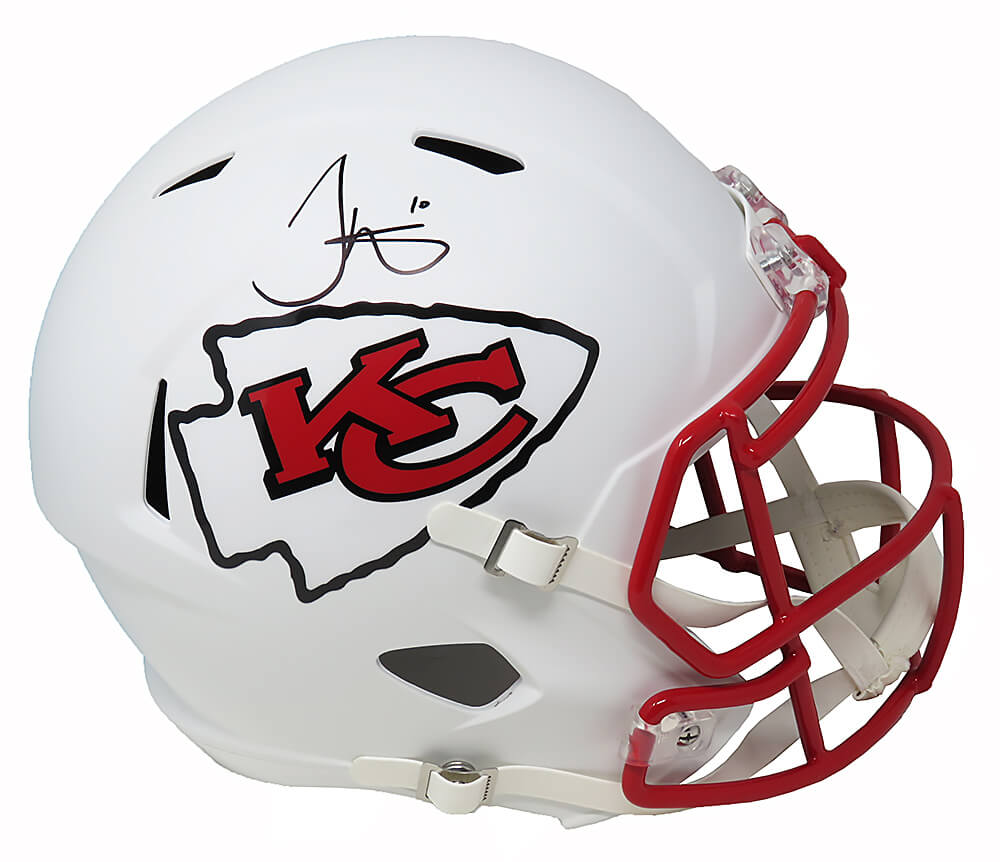 Tyreek Hill Signed Kansas  City Chiefs Flat White Matte Riddell Speed Full Size Replica Helmet - HILREP313 - Tyreek Hill Signed Kansas City Chiefs Flat White Matte Riddell Speed Full Size Replica Helmet product image