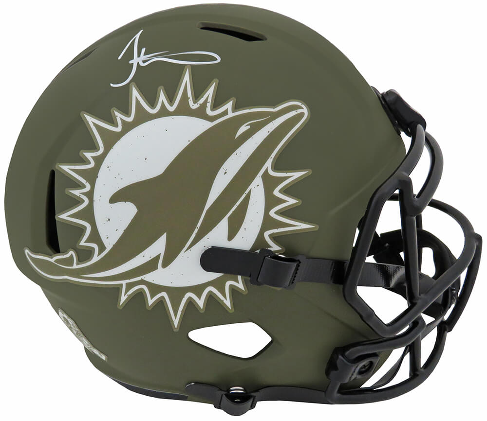 Tyreek Hill Signed Miami Dolphins Salute to Service Riddell Full Size Speed Replica Helmet - HILREP323 - Tyreek Hill Signed Miami Dolphins Salute to Service Riddell Full Size Speed Replica Helmet product image