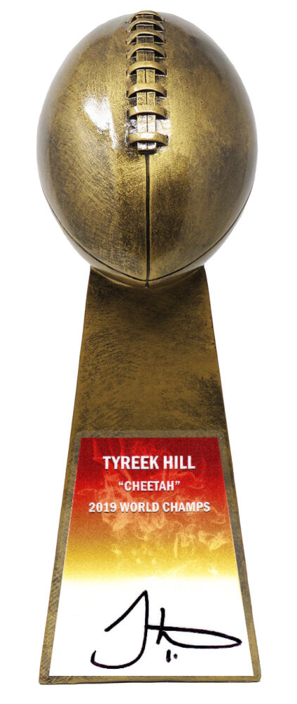 Tyreek Hill Signed Football World Champion 15 Inch Replica Gold Trophy - HILTRO301 - Tyreek Hill Signed Football World Champion 15 Inch Replica Gold Trophy product image