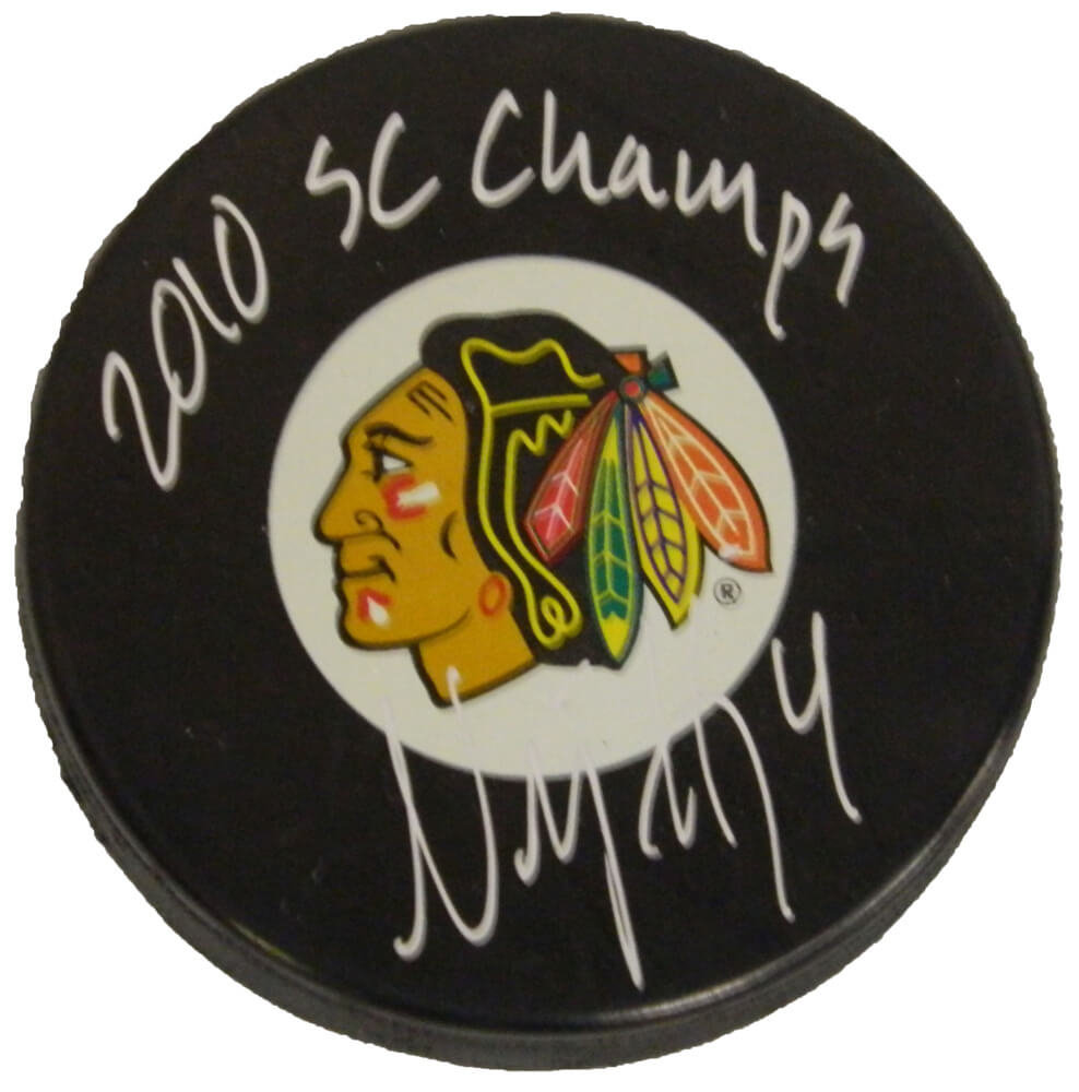 Niklas Hjalmarsson Signed Blackhawks Logo Hockey Puck w/2010 SC Champs - HJAPUC400 - Niklas Hjalmarsson Signed Blackhawks Logo Hockey Puck w/2010 SC Champs product image
