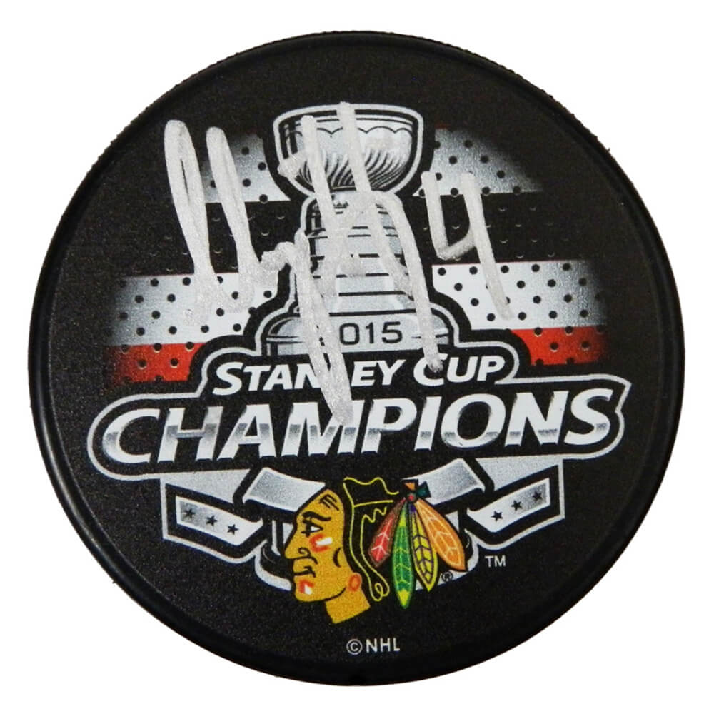 Niklas Hjalmarsson Signed Chicago Blackhawks 2015 Stanley Cup Champs Logo Hockey Puck - HJAPUC402 - Niklas Hjalmarsson Signed Chicago Blackhawks 2015 Stanley Cup Champs Logo Hockey Puck product image