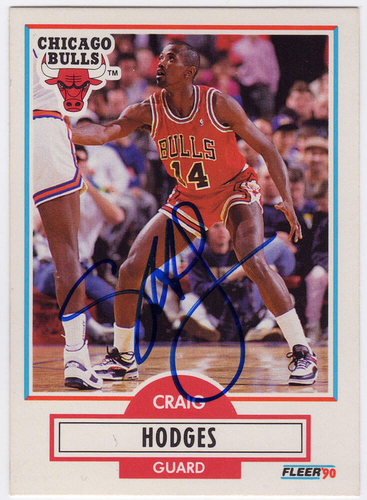 Craig Hodges Signed Chicago Bulls 1990 Fleer Basketball Trading Card #25 - HODCAR200 - Craig Hodges Signed Chicago Bulls 1990 Fleer Basketball Trading Card #25 product image