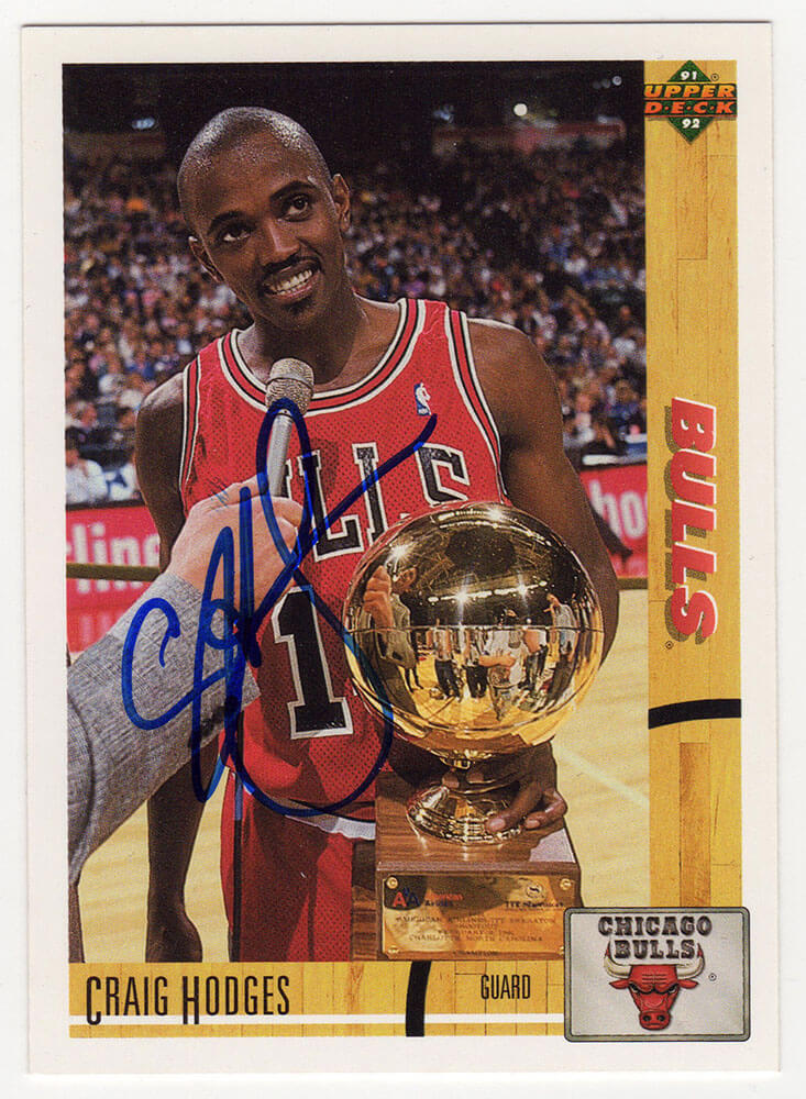 Craig Hodges Signed Chicago Bulls 1991 Upper Deck Basketball Trading Card #148 - HODCAR201 - Craig Hodges Signed Chicago Bulls 1991 Upper Deck Basketball Trading Card #148 product image
