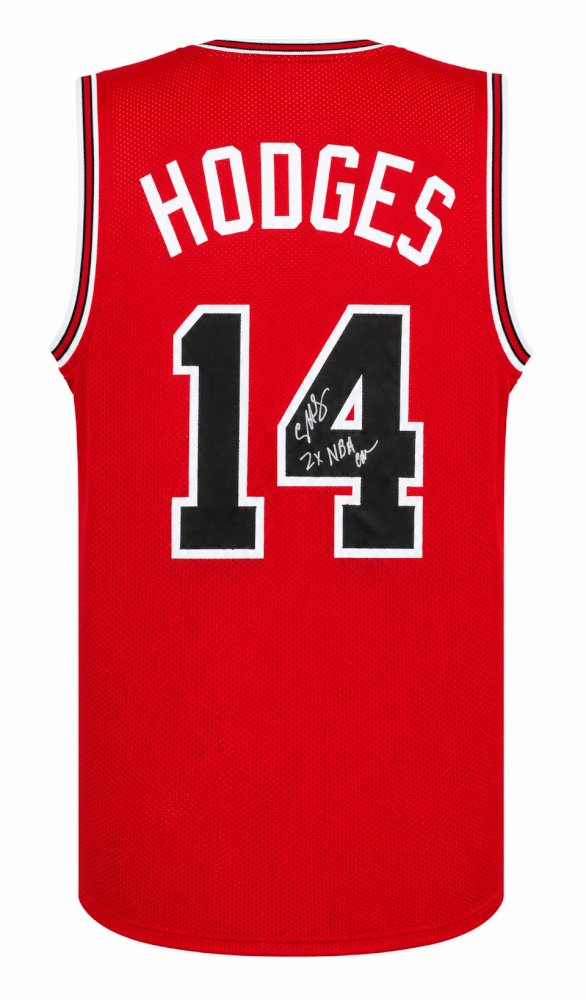 Craig Hodges Signed Red Custom Basketball Jersey w/2x NBA Champ - HODJRY200 - Craig Hodges Signed Red Custom Basketball Jersey w/2x NBA Champ product image