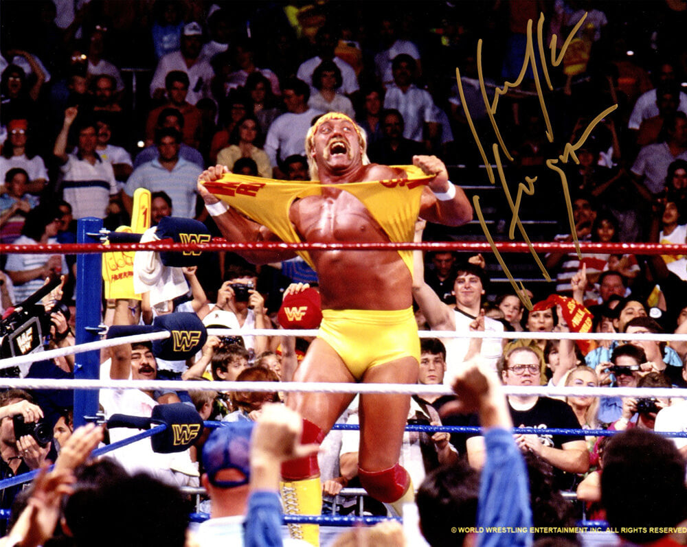 Hulk Hogan Signed WWE Wrestling Hulkamania Action 8x10 Photo - HOG08P500 - Hulk Hogan Signed WWE Wrestling Hulkamania Action 8x10 Photo product image