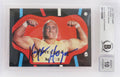 Hulk Hogan Signed WWF 1985 Topps Wrestling Sticker Card #11 (Beckett Encapsulated/ Auto Grade 10) - HOGCAR501 - Hulk Hogan Signed WWF 1985 Topps Wrestling Sticker Card #11 (Beckett Encapsulated/ Auto Grade 10) product image