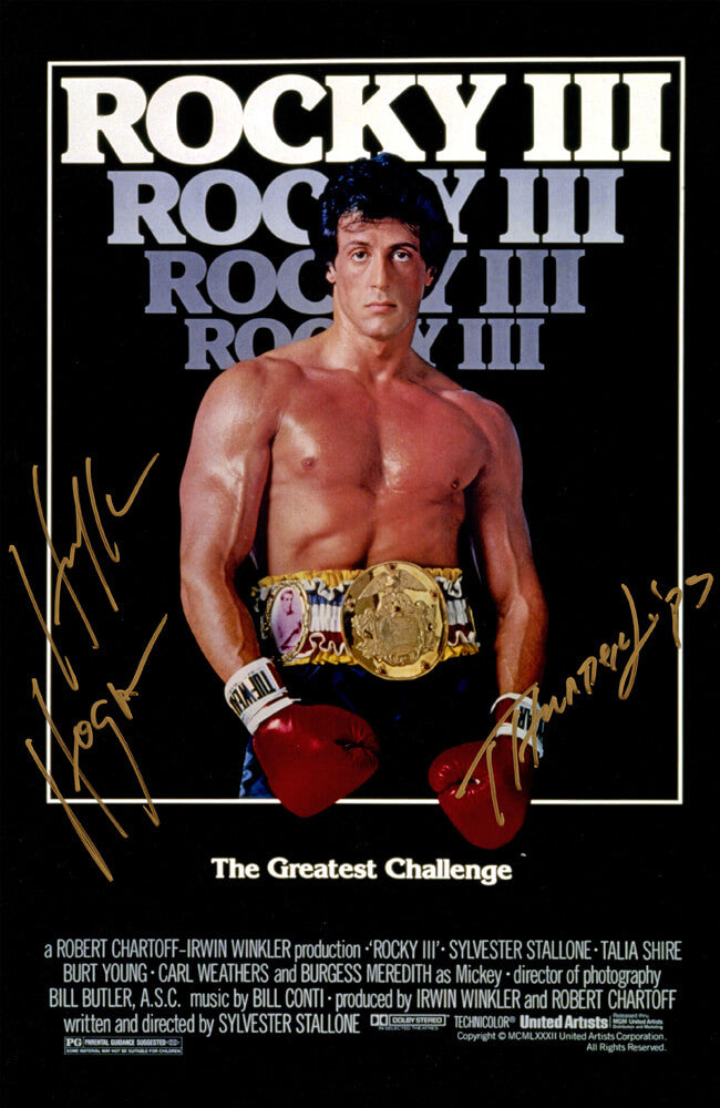 Hulk Hogan Signed Rocky III 11x17 Movie Poster w/Thunder Lips - HOGPST502 - Hulk Hogan Signed Rocky III 11x17 Movie Poster w/Thunder Lips product image