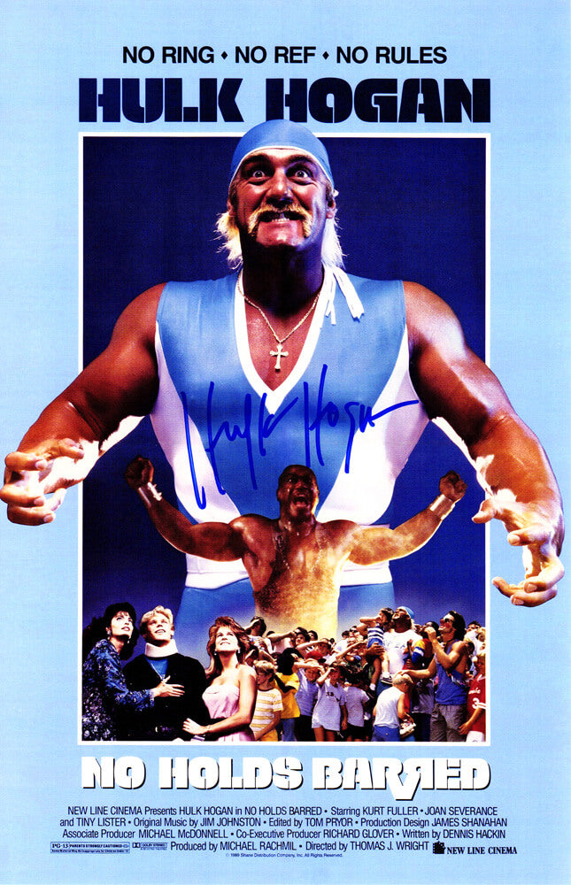 Hulk Hogan Signed No Holds Barred 11x17 Poster (In Blue) - HOGPST504 - Hulk Hogan Signed No Holds Barred 11x17 Poster (In Blue) product image
