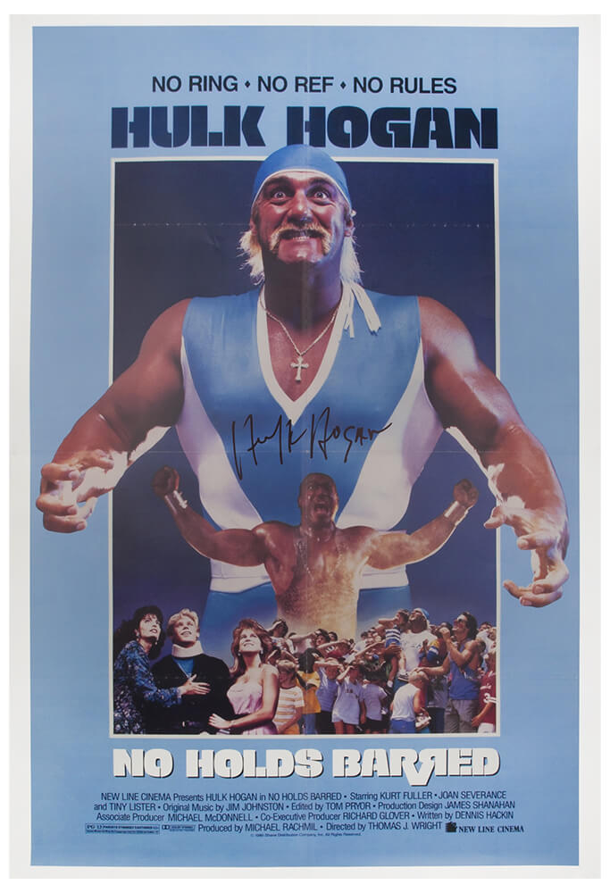 Hulk Hogan Signed No Holds Barred 27×40 Full Size Movie Poster - HOGPST505 - Hulk Hogan Signed No Holds Barred 27×40 Full Size Movie Poster product image