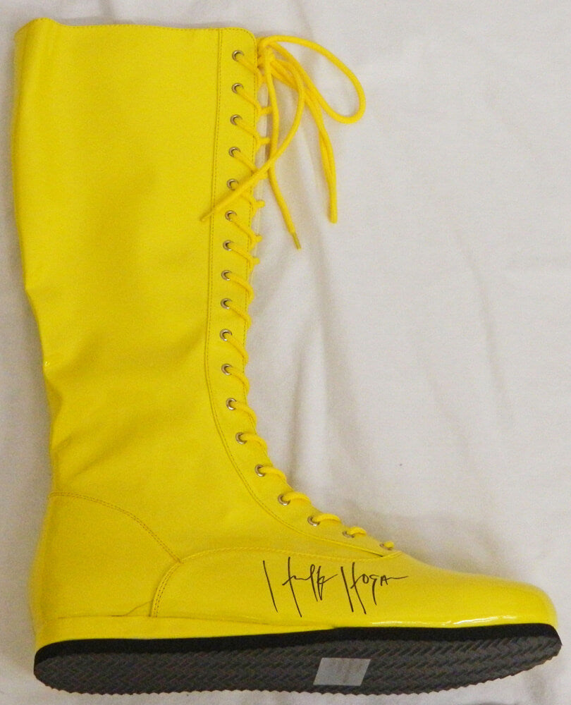 Hulk Hogan Signed Yellow Wrestling Boot - HOGSHO500 - Hulk Hogan Signed Yellow Wrestling Boot product image