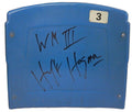Hulk Hogan Signed Detroit Silverdome (Home Of Wrestle Mania III) Blue #3 Stadium Seatback w/WM III - HOGSTB501 - Hulk Hogan Signed Detroit Silverdome (Home Of Wrestle Mania III) Blue #3 Stadium Seatback w/WM III product image