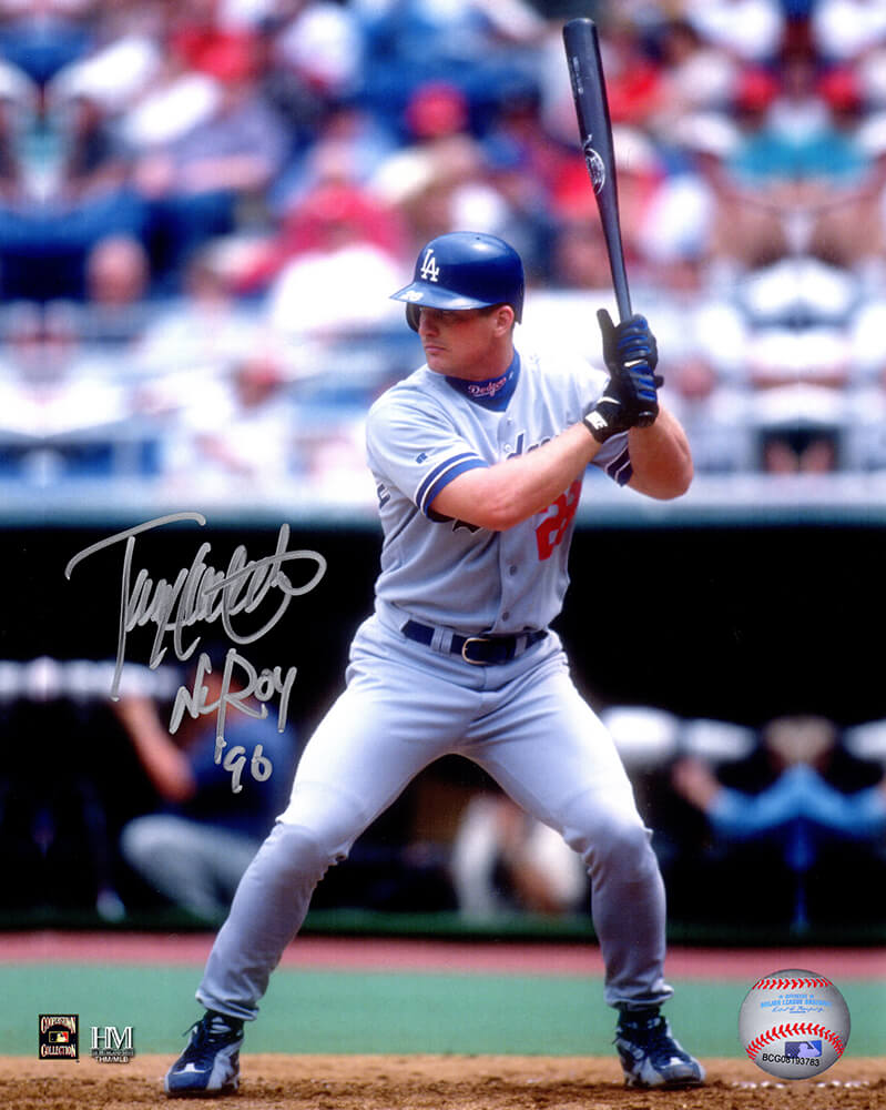 Todd Hollandsworth Signed Los Angeles Dodgers Batting Action 8x10 Photo w/NL ROY 96 - HOL08P110 - Todd Hollandsworth Signed Los Angeles Dodgers Batting Action 8x10 Photo w/NL ROY 96 product image