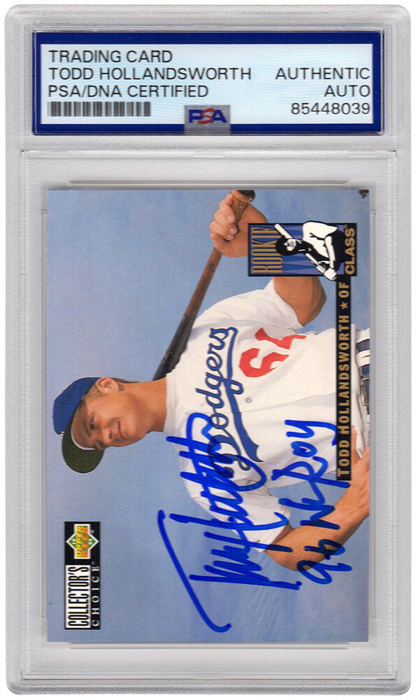 Todd Hollandsworth Signed Dodgers 1994 Collector's Choice Rookie Card #658 w/NL ROY 96 - (PSA Encapsulated) - HOLCAR110 - Todd Hollandsworth Signed Dodgers 1994 Collector's Choice Rookie Card #658 w/NL ROY 96 - (PSA Encapsulated) product image