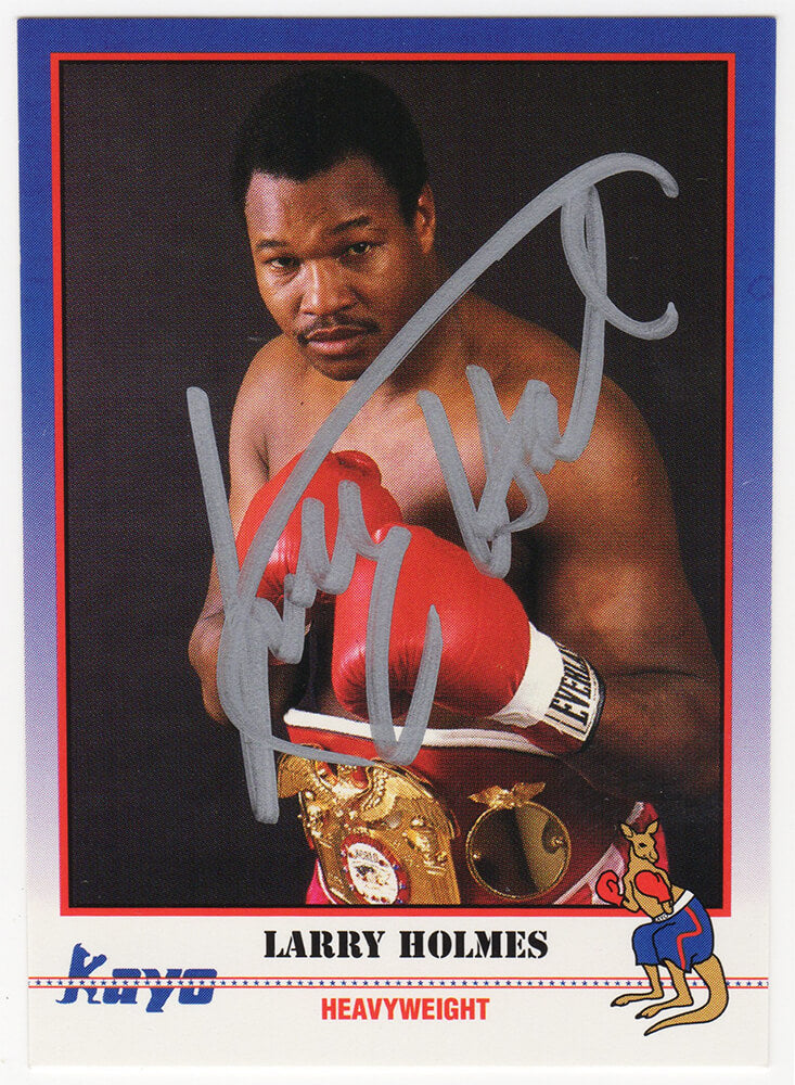 Larry Holmes Signed 1991 Kayo Boxing Trading Card #189 - HOLCAR500 - Larry Holmes Signed 1991 Kayo Boxing Trading Card #189 product image
