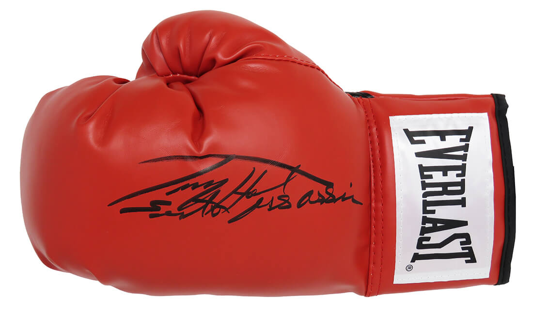 Larry Holmes Signed Everlast Red Boxing Glove w/Easton Assassin - HOLGLV501 - Larry Holmes Signed Everlast Red Boxing Glove w/Easton Assassin product image