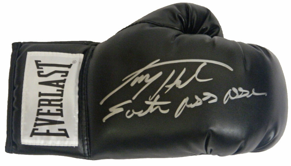 Larry Holmes Signed Everlast Black Boxing Glove w/Easton Assassin - HOLGLV505 - Larry Holmes Signed Everlast Black Boxing Glove w/Easton Assassin product image