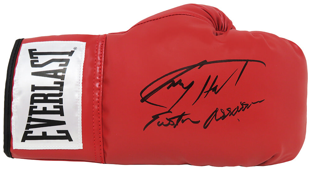 Larry Holmes Signed Everlast Red Boxing Full Size Glove w/Easton Assassin - HOLGLV507 - Larry Holmes Signed Everlast Red Boxing Full Size Glove w/Easton Assassin product image