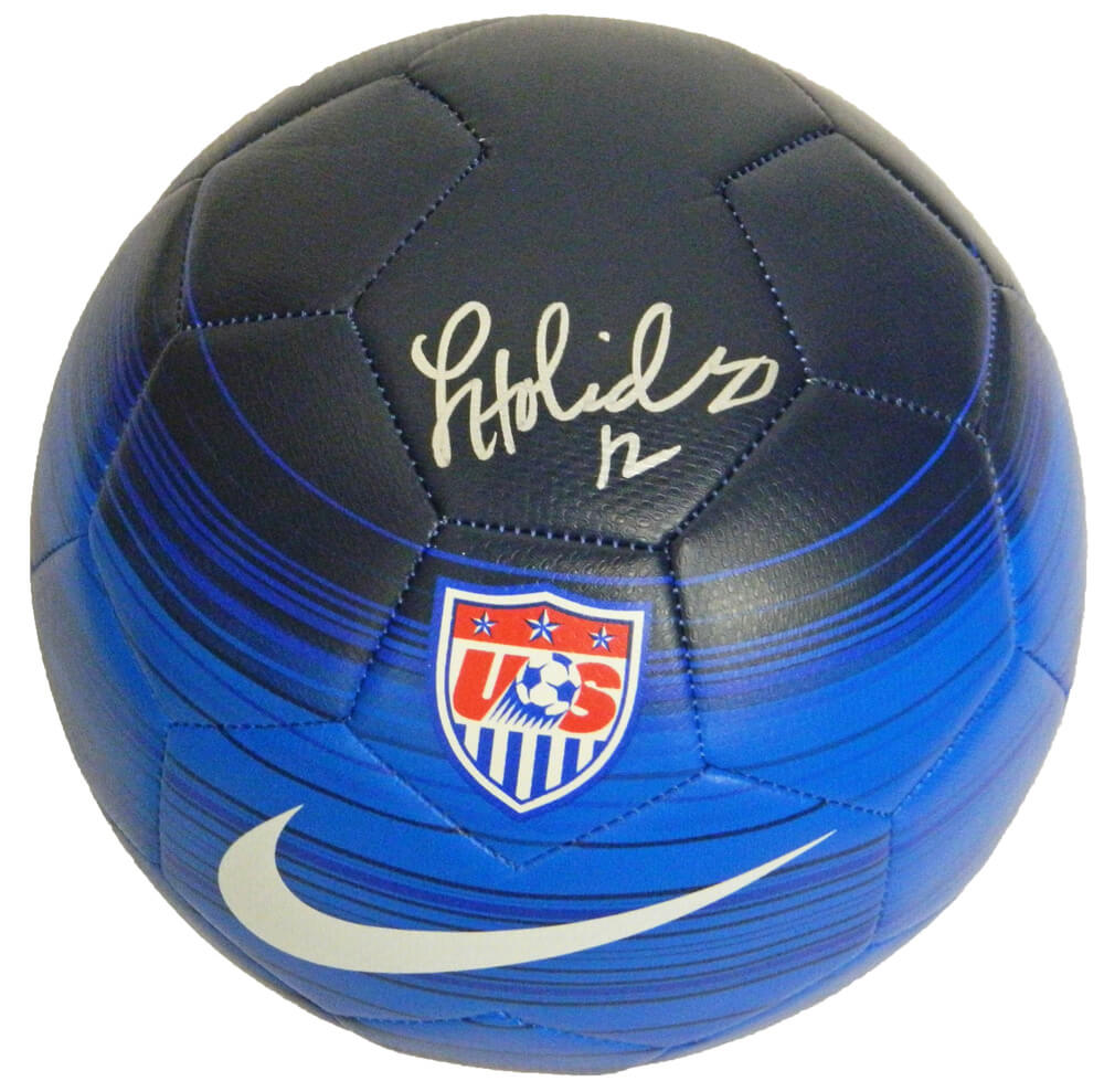 Lauren Holiday Signed USA Blue Nike Soccer Ball - HOLSCR500 - Lauren Holiday Signed USA Blue Nike Soccer Ball product image