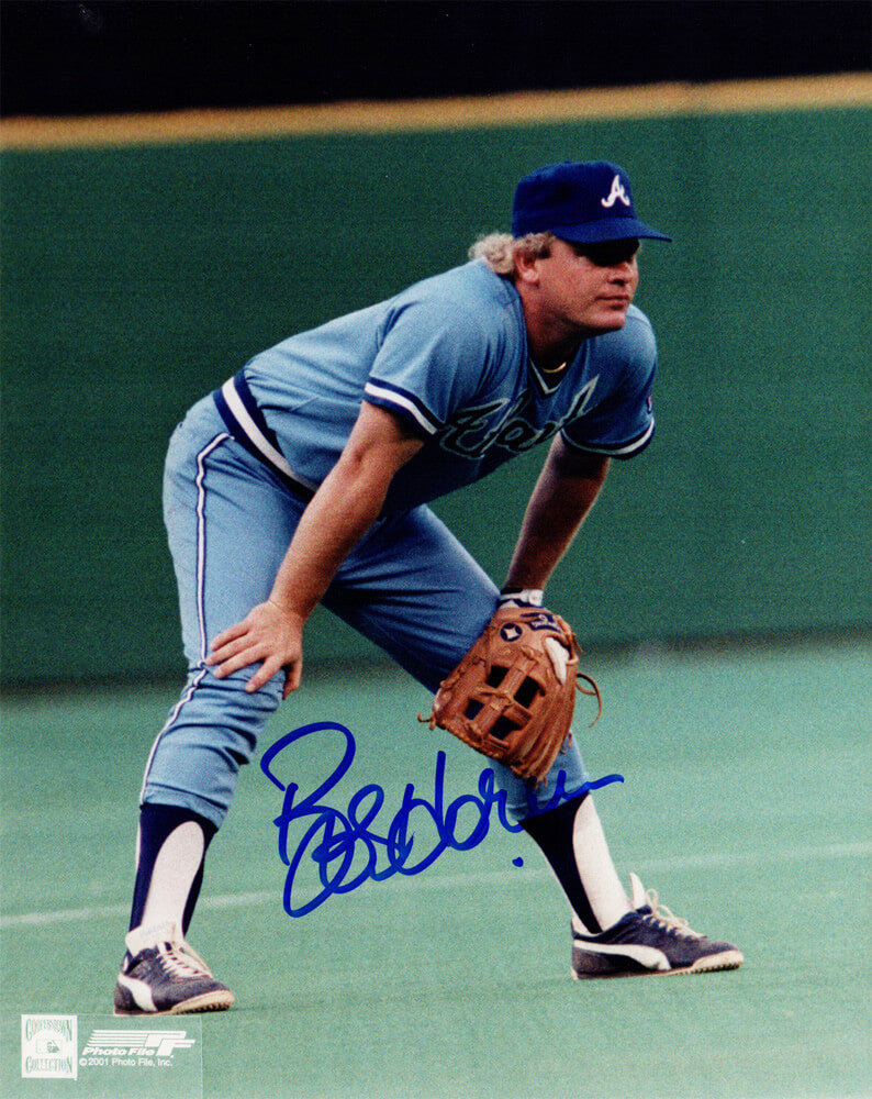 Bob Horner Signed Braves Fielding Stance 8x10 Photo - HOR08P101 - Bob Horner Signed Braves Fielding Stance 8x10 Photo product image