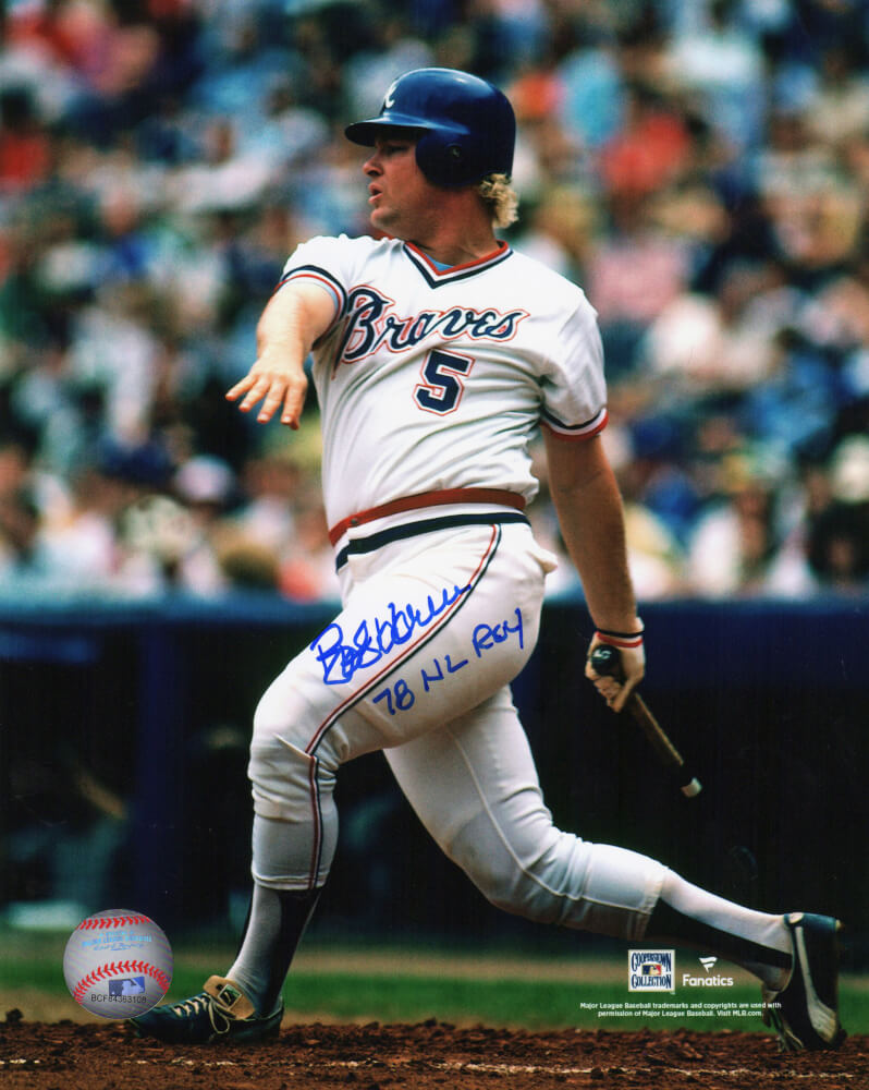 Bob Horner Signed Atlanta Braves Batting 8x10 Photo w/78 NL ROY - HOR08P104 - Bob Horner Signed Atlanta Braves Batting 8x10 Photo w/78 NL ROY product image