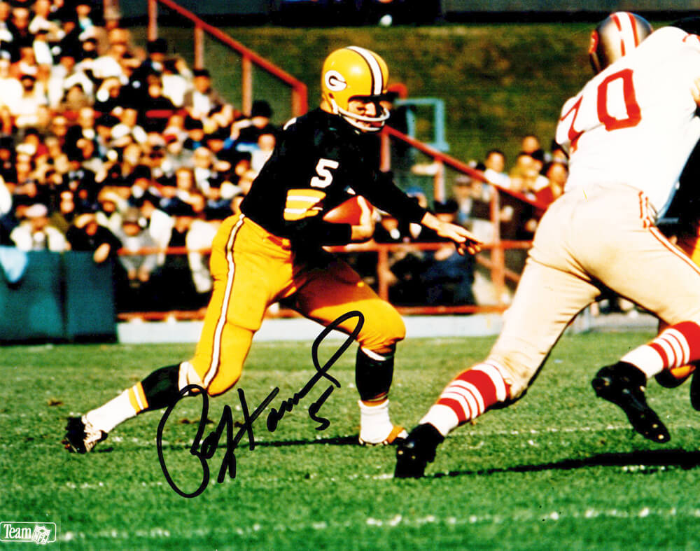 Paul Hornung Signed Green Bay Packers Running With Ball 8x10 Photo - HOR08P305 - Paul Hornung Signed Green Bay Packers Running With Ball 8x10 Photo product image