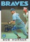 Bob Horner Signed Atlanta Braves 1986 Topps Baseball Trading Card #220 - HORCAR100 - Bob Horner Signed Atlanta Braves 1986 Topps Baseball Trading Card #220 product image