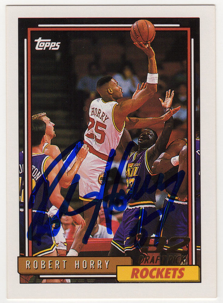 Robert Horry Signed Houston Rockets 1992 Topps Rookie Basketball Card #308 - HORCAR200 - Robert Horry Signed Houston Rockets 1992 Topps Rookie Basketball Card #308 product image