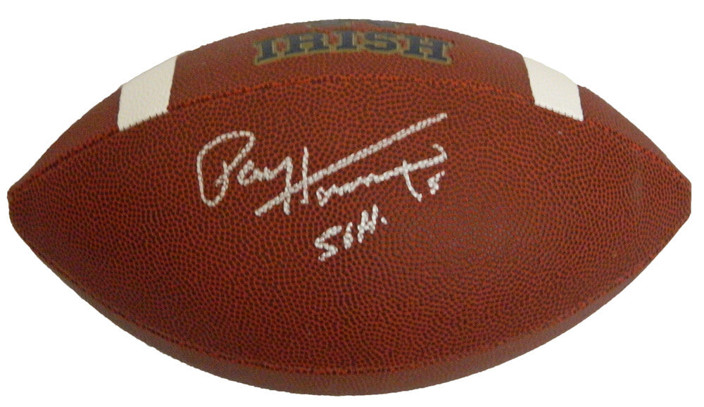 Paul Hornung Signed Notre Dame NCAA Logo Football w/56H - HORFTB305 - Paul Hornung Signed Notre Dame NCAA Logo Football w/56H product image