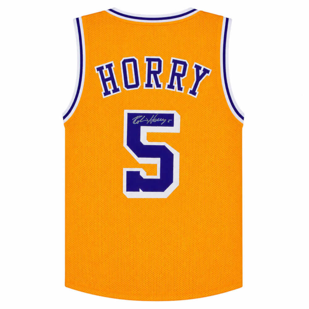 Robert Horry Signed Gold Custom Basketball Jersey - HORJRY211 - Robert Horry Signed Gold Custom Basketball Jersey product image
