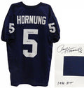 Paul Hornung Signed Navy Throwback Custom Jersey w/56 HT - HORJRY301 - Paul Hornung Signed Navy Throwback Custom Jersey w/56 HT product image