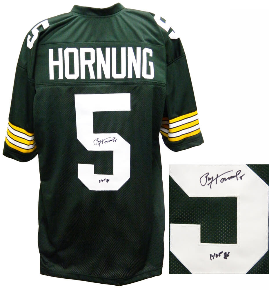 Paul Hornung Signed Green Throwback Custom Football Jersey w/HOF'86 - HORJRY302 - Paul Hornung Signed Green Throwback Custom Football Jersey w/HOF'86 product image