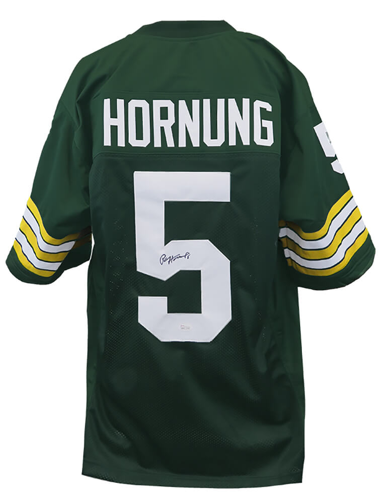 Paul Hornung Signed Green Throwback Custom Football Jersey - (JSA) - HORJRY306 - Paul Hornung Signed Green Throwback Custom Football Jersey - (JSA) product image