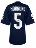Paul Hornung Signed Navy Throwback Custom Football Jersey w/56 Heisman - HORJRY307 - Paul Hornung Signed Navy Throwback Custom Football Jersey w/56 Heisman product image