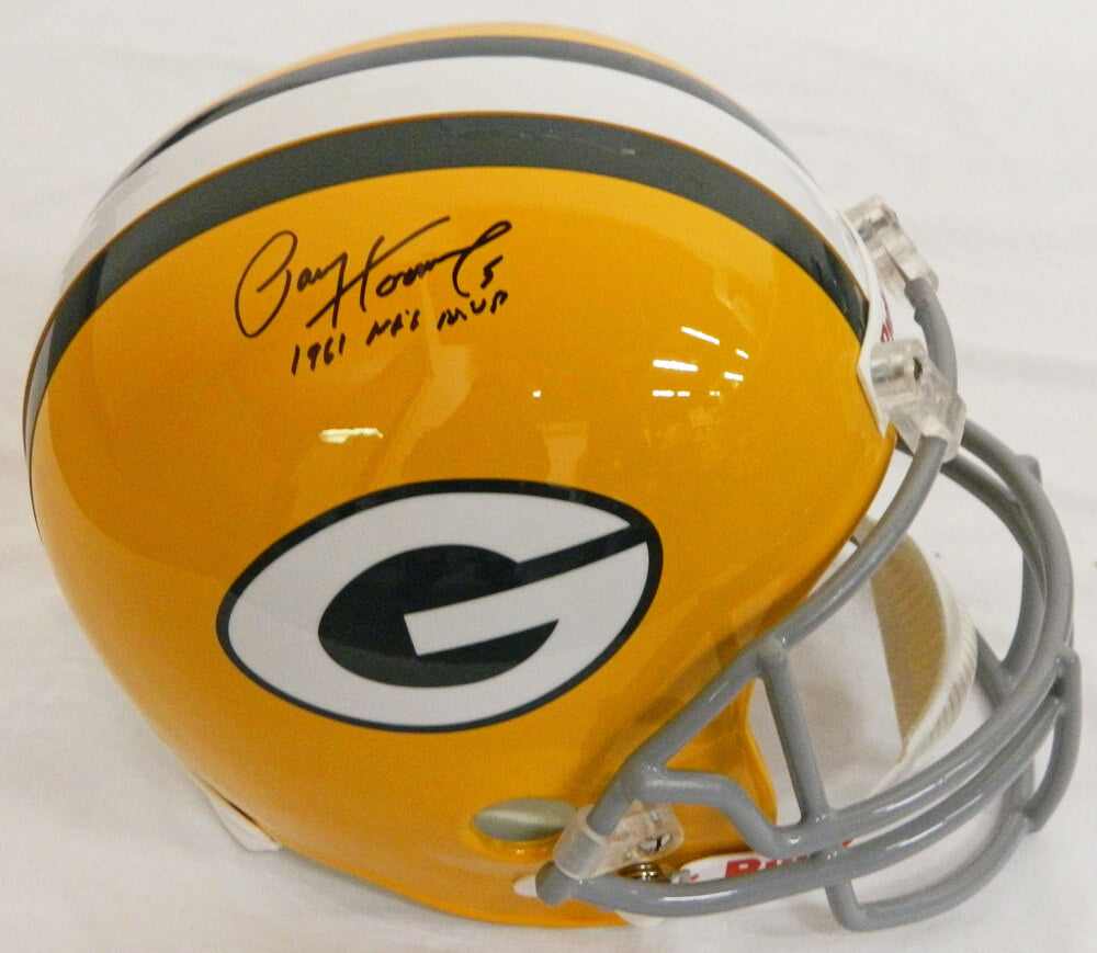 Paul Hornung Signed Packers T/B Riddell Full Size Replica Helmet w/1961 NFL MVP - HORREP302 - Paul Hornung Signed Packers T/B Riddell Full Size Replica Helmet w/1961 NFL MVP product image