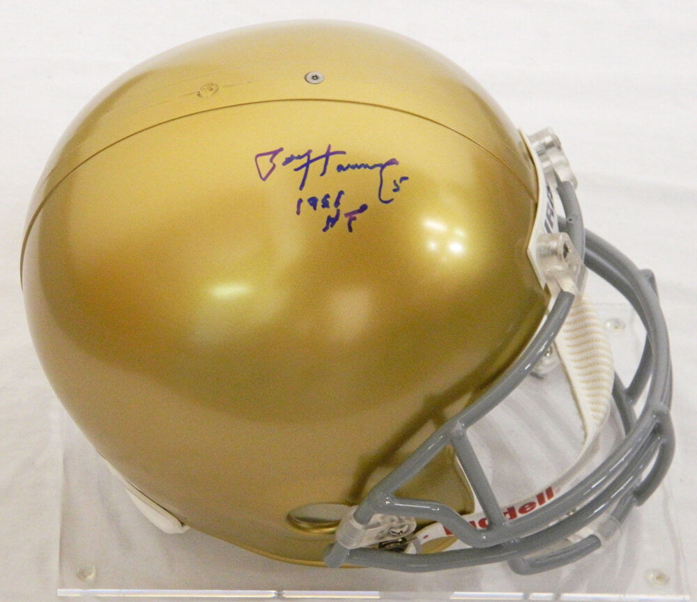Paul Hornung Signed Notre Dame Riddell Full Size Replica Helmet w/56 HT - HORREP303 - Paul Hornung Signed Notre Dame Riddell Full Size Replica Helmet w/56 HT product image