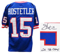 Jeff Hostetler Signed Blue Throwback Custom Football Jersey w/2x SB Champs - HOSJRY301 - Jeff Hostetler Signed Blue Throwback Custom Football Jersey w/2x SB Champs product image