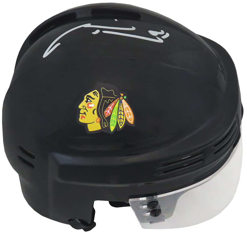 Marian Hossa Signed Chicago Blackhawks Black Hockey Mini Helmet - HOSMIN402 - Marian Hossa Signed Chicago Blackhawks Black Hockey Mini Helmet product image