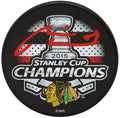 Marian Hossa Signed Blackhawks 2015 Stanley Cup Champs Logo Hockey Puck  (Red Ink) - HOSPUC406 - Marian Hossa Signed Blackhawks 2015 Stanley Cup Champs Logo Hockey Puck (Red Ink) product image