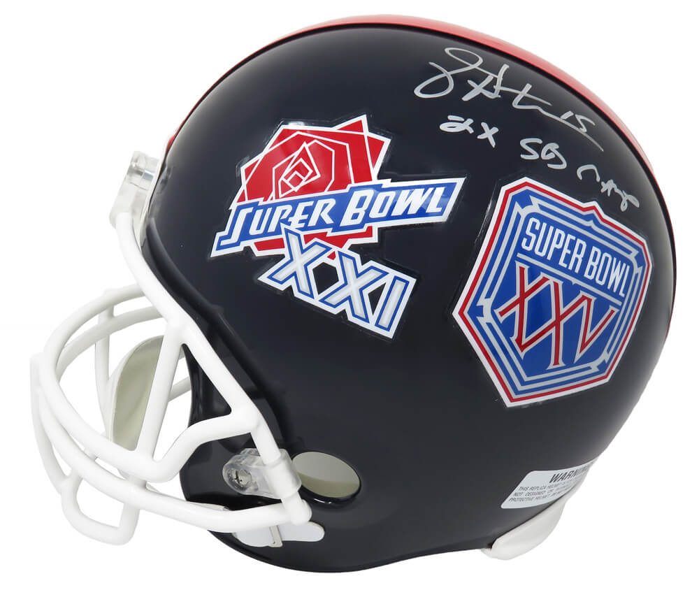 Jeff Hostetler Signed New York Giants Super Bowl XXI & XXV Champs Logo Riddell Full Size Replica Helmet w/2x SB Champs - HOSREP302 - Jeff Hostetler Signed New York Giants Super Bowl XXI & XXV Champs Logo Riddell Full Size Replica Helmet w/2x SB Champs product image