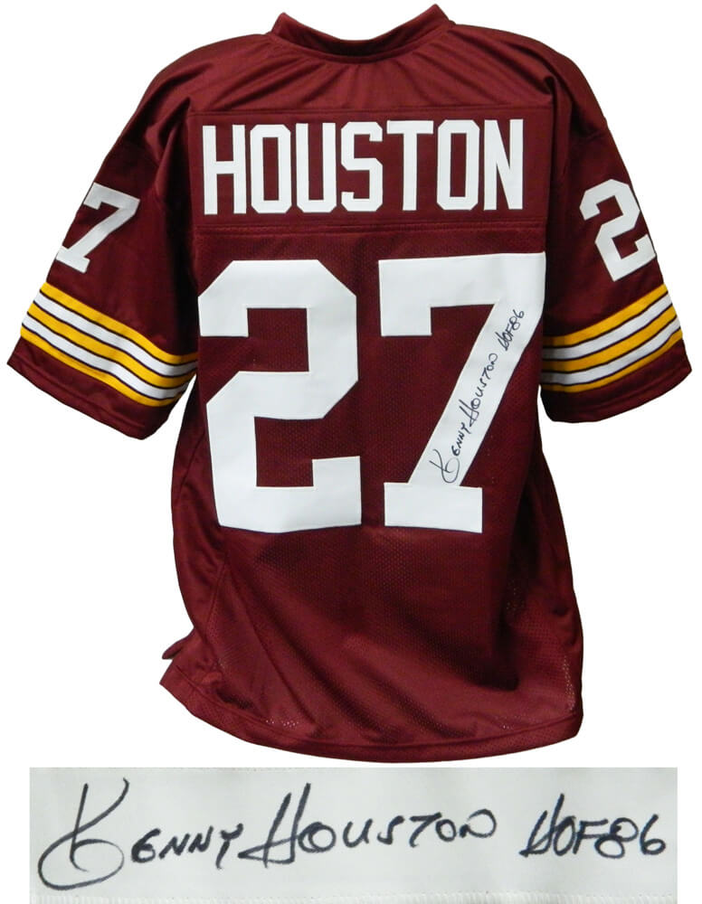 Ken Houston Signed Red Throwback Custom Football Jersey w/HOF'86 - HOUJRY300 - Ken Houston Signed Red Throwback Custom Football Jersey w/HOF'86 product image