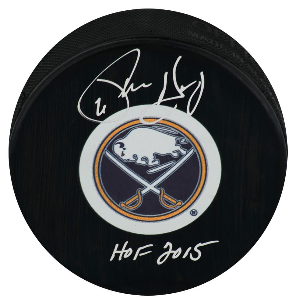 Phil Housley Signed Buffalo Sabres Medium Logo Hockey Puck w/HOF 2015 - HOUPUC402 - Phil Housley Signed Buffalo Sabres Medium Logo Hockey Puck w/HOF 2015 product image