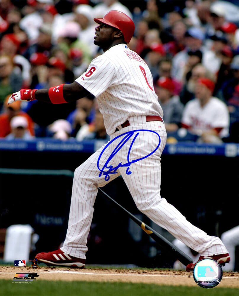 Ryan Howard Signed Philadelphia Phillies Swinging Action 8x10 Photo - HOW08P100 - Ryan Howard Signed Philadelphia Phillies Swinging Action 8x10 Photo product image