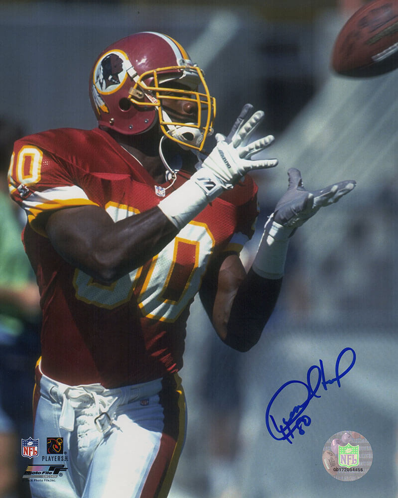 Desmond Howard Signed Washington Football Team Red Jersey Catching Football 8x10 Photo - HOW08P305 - Desmond Howard Signed Washington Football Team Red Jersey Catching Football 8x10 Photo product image