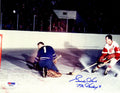 Gordie Howe Signed Detroit Red Wings Shooting Goal 8x10 Photo (PSA/DNA) - HOW08P403 - Gordie Howe Signed Detroit Red Wings Shooting Goal 8x10 Photo (PSA/DNA) product image