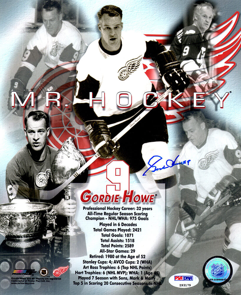 Gordie Howe Signed Detroit Red Wings Career Collage 8x10 Photo (PSA/DNA)   - HOW08P404 - Gordie Howe Signed Detroit Red Wings Career Collage 8x10 Photo (PSA/DNA) product image