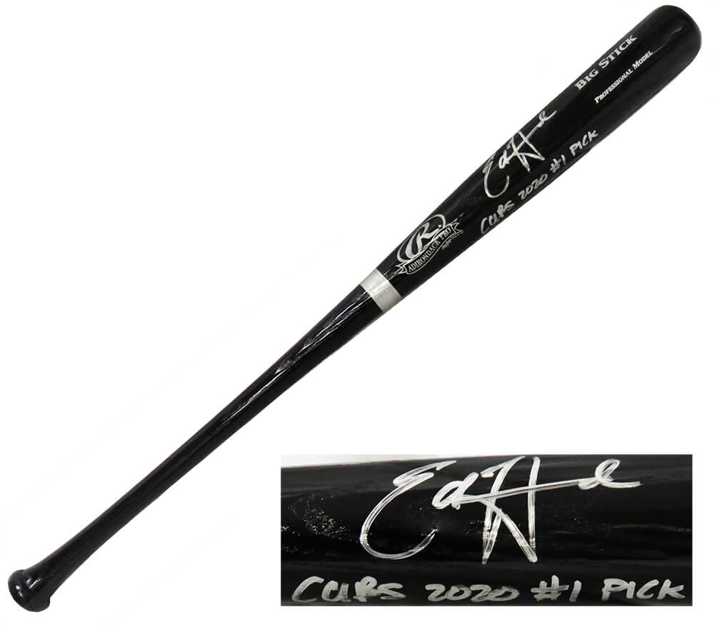 Ed Howard Signed Rawlings Big Stick Black Baseball Bat w/Cubs 2020 #1 Pick - HOWBAT100 - Ed Howard Signed Rawlings Big Stick Black Baseball Bat w/Cubs 2020 #1 Pick product image