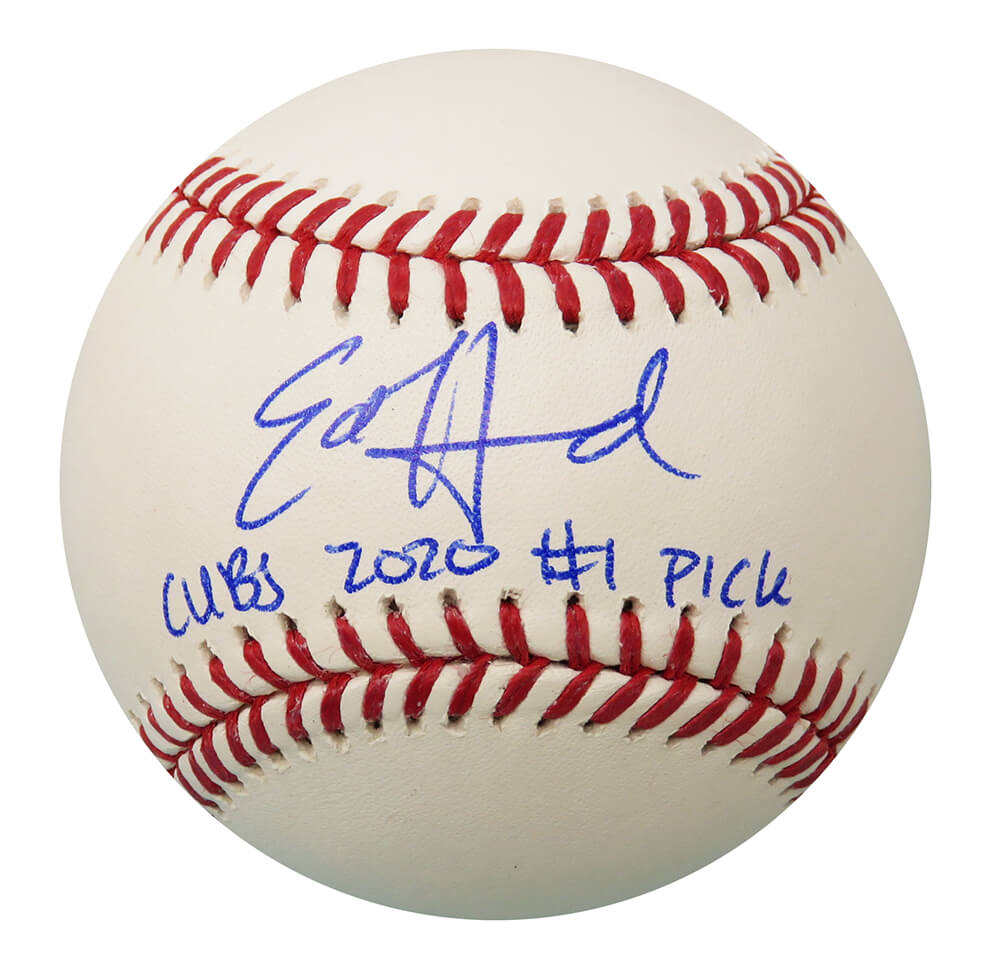 Ed Howard Signed Rawlings Official MLB Baseball w/Cubs 2020 #1 Pick - HOWBSB111 - Ed Howard Signed Rawlings Official MLB Baseball w/Cubs 2020 #1 Pick product image