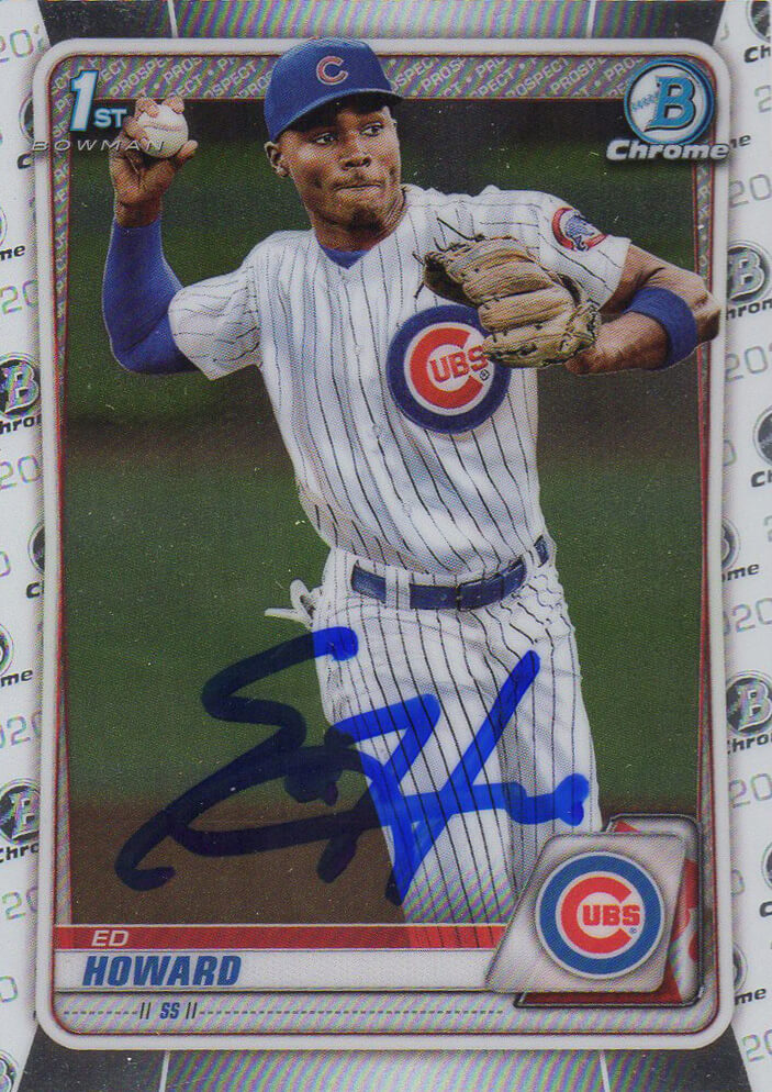 Ed Howard Signed Chicago Cubs 2020 Topps Bowman Chrome Baseball Rookie Card #BD-98 - HOWCAR100 - Ed Howard Signed Chicago Cubs 2020 Topps Bowman Chrome Baseball Rookie Card #BD-98 product image