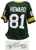 Desmond Howard Signed Green Custom Football Jersey w/SB XXXI MVP - HOWJRY301 - Desmond Howard Signed Green Custom Football Jersey w/SB XXXI MVP product image