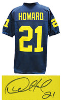 Desmond Howard Signed Navy Throwback Custom Football Jersey - HOWJRY305 - Desmond Howard Signed Navy Throwback Custom Football Jersey product image
